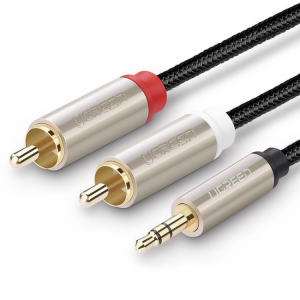 UGreen AV135 3.5mm to 2RCA Male to Male Audio Cable for Phone Speaker Amplifier