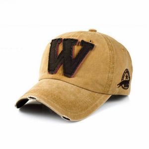 Unisex Letter W Embroidery Denim Washed Baseball Cap Vintage Adjustable Snapback Hat