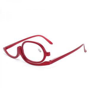 Unisex Rotatable Magnify Eye Makeup Cosmetic Glasses Reading Glasses Flip-up Round Glasses