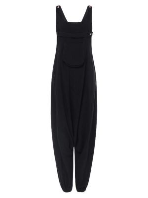 Women Sleevless Casual Solid Baggy Harem Overalls Jumpsuit