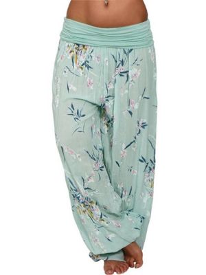 Casual Women Wide Leg Floral Print Trouser Pants