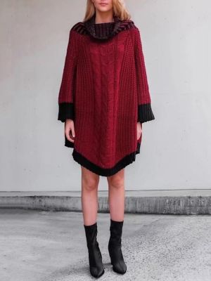 Winter Women High Collar Sweater Dress