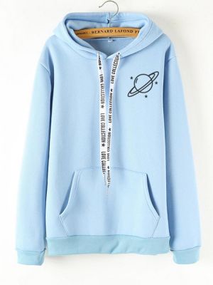 Galaxy Letters Drawstring Hooded Sweatshirt