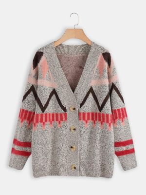 Women Casual Button Long Sleeve Sweaters