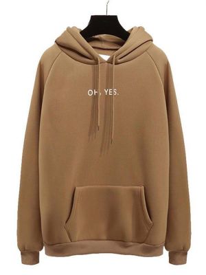 Casual Print Pocket Long Sleeve Hooded Sweatshirt