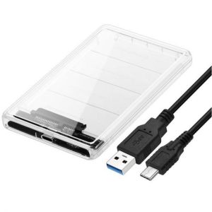 all in one place ציוד היקפי 2.5inch Transparent Type-C to SATA External HDD SDD Hard Drive Enclosure Case
