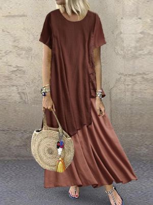 Bohemian Lace Patchwork Summer Plus Size Maxi Dress