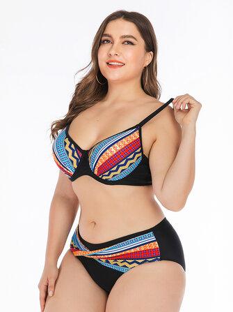 all in one place בגדי נשים Black Printed Sling Adjustable Straps Back Closure Bikini