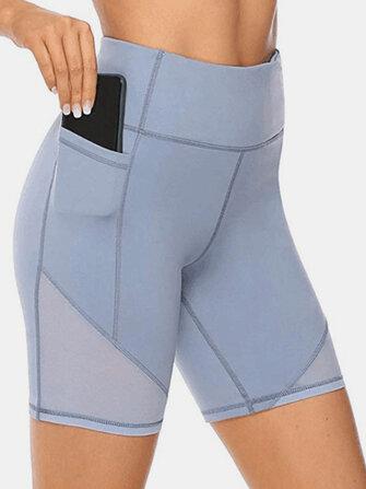 all in one place בגדי נשים Plus Size Women Dry Quickly Solid Color Biker Sport Shorts With Pocket