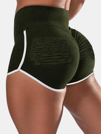 all in one place בגדי נשים Women Contrast Colors Yoga High Waist Fitness Shorts