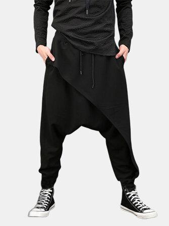 all in one place בגדי גברים Men Casual Drape Drop Crotch Harem Hip Hop Trouser Baggy Cross-Pants