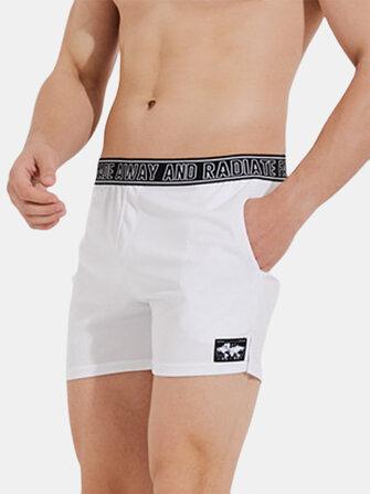 all in one place בגדי גברים Mens Sport Solid Color Patchwork Letter Waistband Quick Dry Breathable Mid Waist Shorts