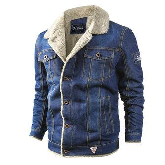 all in one place בגדי גברים Mens Thick Warm Fleece Turn Down Collar Winter Denim Jacket