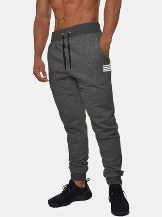 all in one place בגדי גברים Mens Basic Solid Color Cotton Drawstring Sport Loose Fit Fitness Jogger Pants
