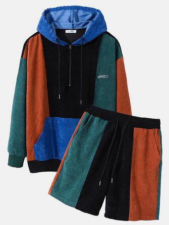 all in one place בגדי גברים Mens European Splicing Corduroy Vintage Embroidery Letter Suits