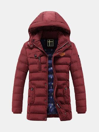 all in one place בגדי גברים Mens Mid-long Hooded Warm Puffer Zipper Padded Jacket Parka