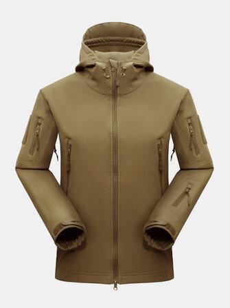 all in one place בגדי גברים Mens Waterproof Multi-Zipper Pocket Thick Turtleneck Hooded Outdoor Sport Coats