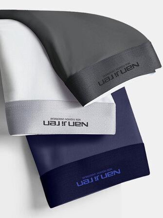 all in one place בגדי גברים 3Pcs Mens Underwears Graphene Antibacterial Breathable Ice Silk Elastic Boxer Briefs With Pouch