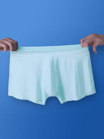 all in one place בגדי גברים Mens Ice Silk Thin Transparent Breathable Seamless Boxers Casual Underwear