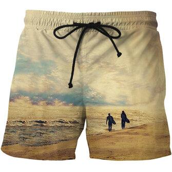all in one place בגדי גברים Mens Printing Quick Drying Fashion Casual Board Beach Shorts