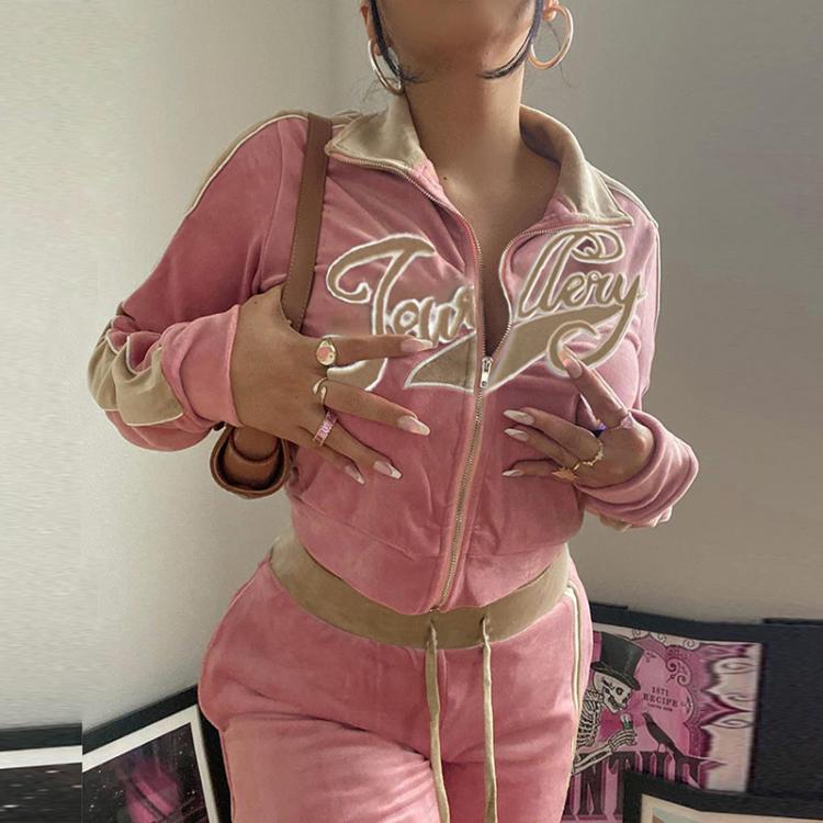 all in one place בגדי נשים Jaded Y2k London Two Piece Set Women Tracksuits 2021 Autumn Winter Streetwear Letter Embroidery Long Sleeve Jacket Pants Sets