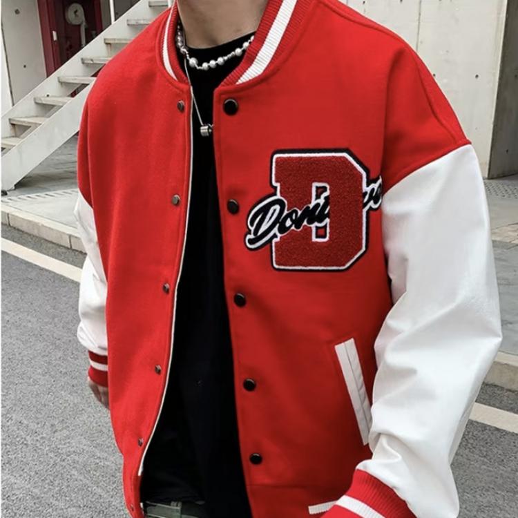 all in one place בגדי נשים American letter towel embroidered high-quality jackets coats women's street hip-hop loose baseball uniform couple casual jack