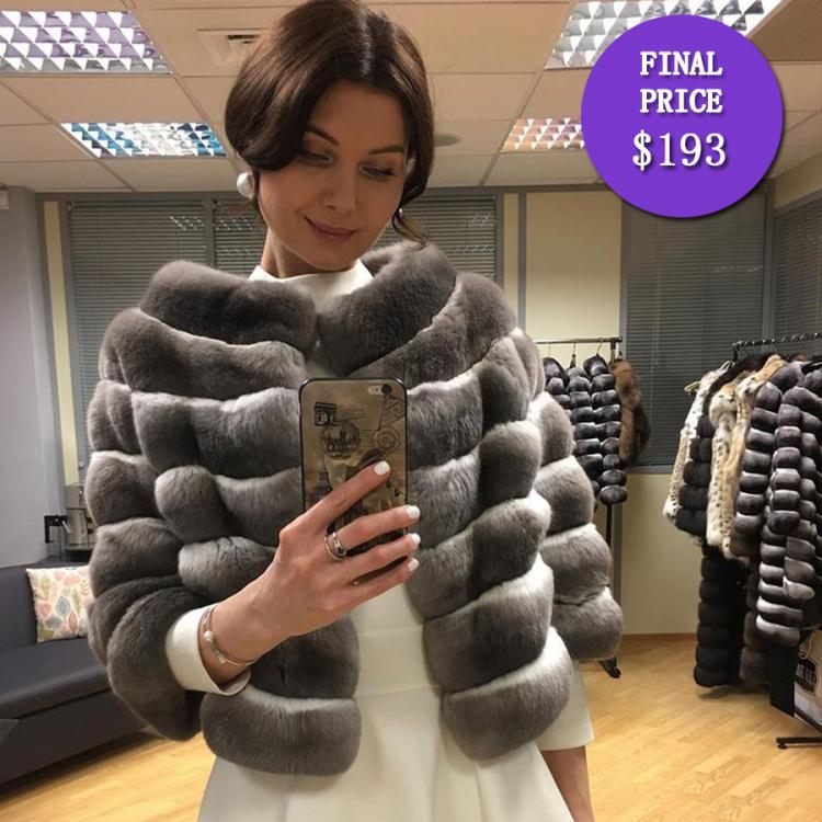 all in one place בגדי נשים Cropped Fur Coat Women Real Rex Rabbit Fur Jacket 2020 New Autumn Winter Fashion Outwear Classic Round Collar