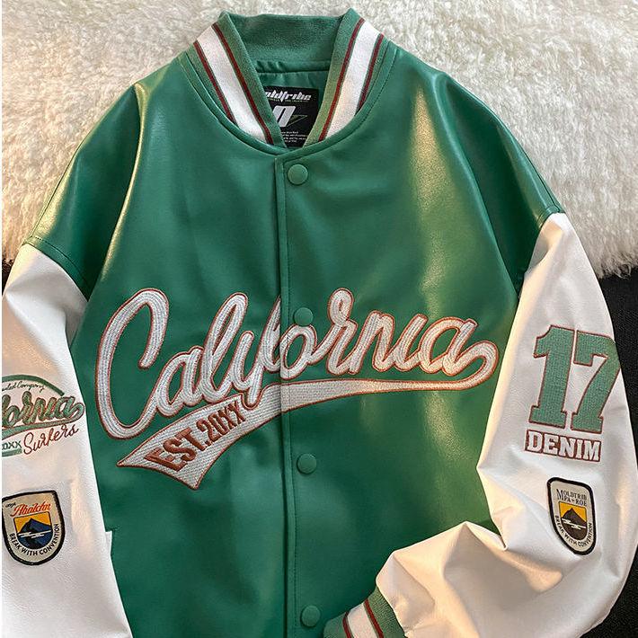 all in one place בגדי נשים Womens Coats and Jackets High Street Hip Hop Baseball Uniforms Street Casual Coat Loose Stitching Jacket Tops 2021 Summer New