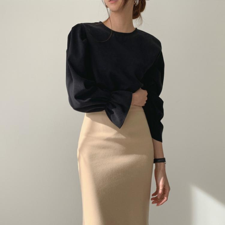 all in one place בגדי נשים HziriP 2021 New Formal Elegant Flare Sleeve White Shirt Women Blouse O-neck Office Lady Ladies Work Wear Womens Tops And Blouses