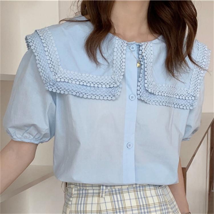 all in one place בגדי נשים Alien Kitty Blue Short Sleeves Hot New Girls Streetwear Basic 2021 Loose Office Lady Shirts Stylish Femme Casual OL Blouses