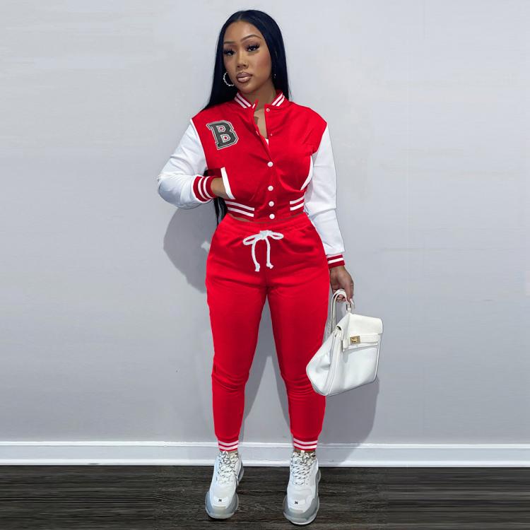 all in one place בגדי נשים Adogirl Casual Baseball Jurk Two Piece Set Autumn Women Tracksuit Long Sleeve Top + Slim Pants Matching Outfits Streetwear