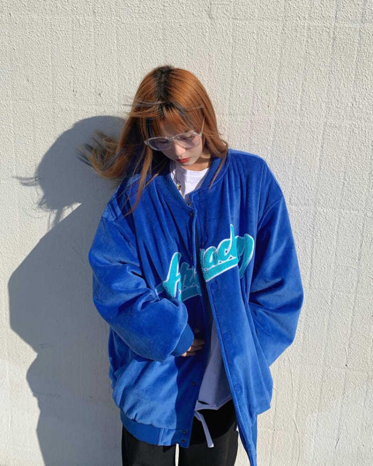 all in one place בגדי נשים 2021 American street embroidery baseball uniform women's college loose hip-hop ins tide jacket flocking jacket women
