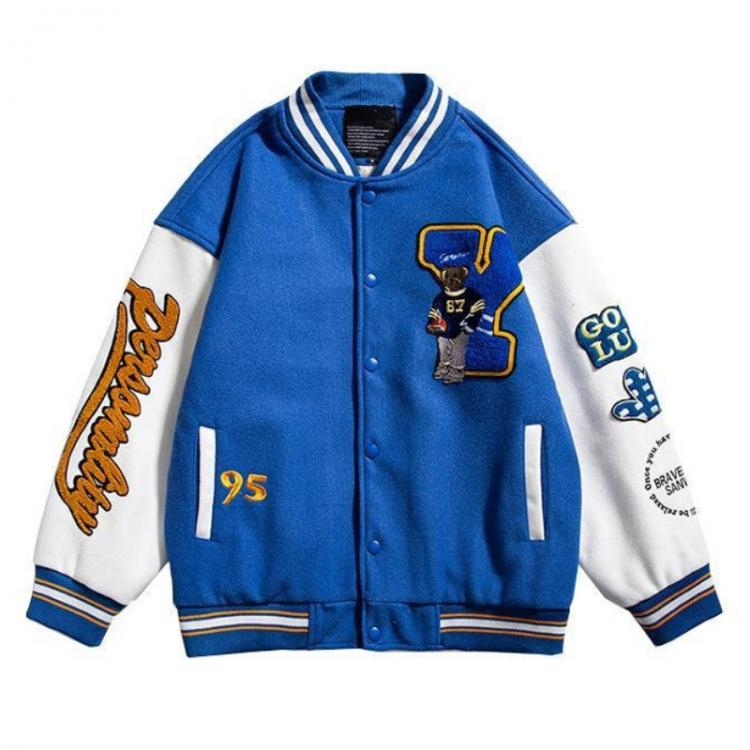 all in one place בגדי נשים Letter Women's Jacket Couple Campus Baseball Uniform Korean Hip Hop Retro bear Jacket Loose oversized top new 2021 Unisex