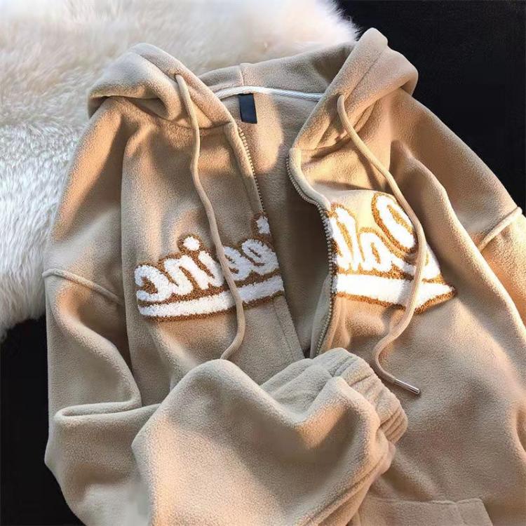 all in one place בגדי נשים NewPolar Fleece woman jacket Casual Embroidery Clothes for Teens retro clothes Pink Tops Retro Winter Sweatshirts women clothing