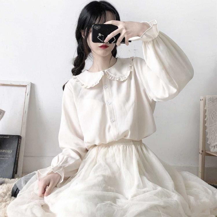 all in one place בגדי נשים Women Blouse JK Doll Collar Lolita Loose Long Sleeve Summer  Autumn Blusas Ropa De Mujer