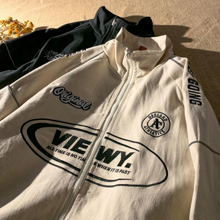 all in one place בגדי נשים 2021 spring new baseball uniform loose street Harajuku oversize jacket men and women couples reflective jacket ladies tops