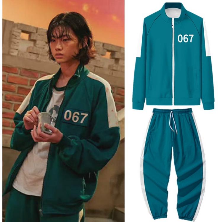 all in one place בגדי נשים Squid Game 067 Cosplay Jacket Suit Korean TV 456 Costume Zip Up Tracksuit Loose Squid Game Round Six Women Sportwear Costume