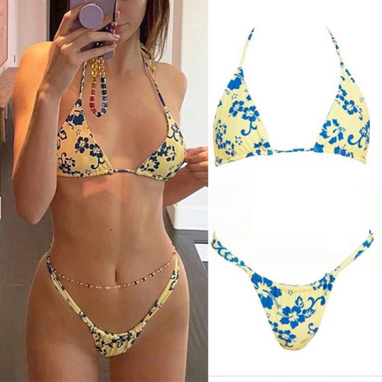 all in one place בגדי נשים Rinabe Sexy Bikini Floral Print Swimwear String Bikini Set Push Up Swimsuit 2021 Bikinis Women Biquini Beach Bathing Suit Women