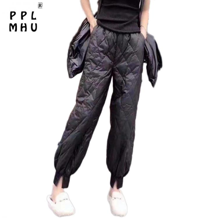 all in one place בגדי נשים Black Loose Warm Down Wadded Thickened Sweatpants Female Casual Plus Size Straight Leg Pants Winter Trousers Women 2020 New