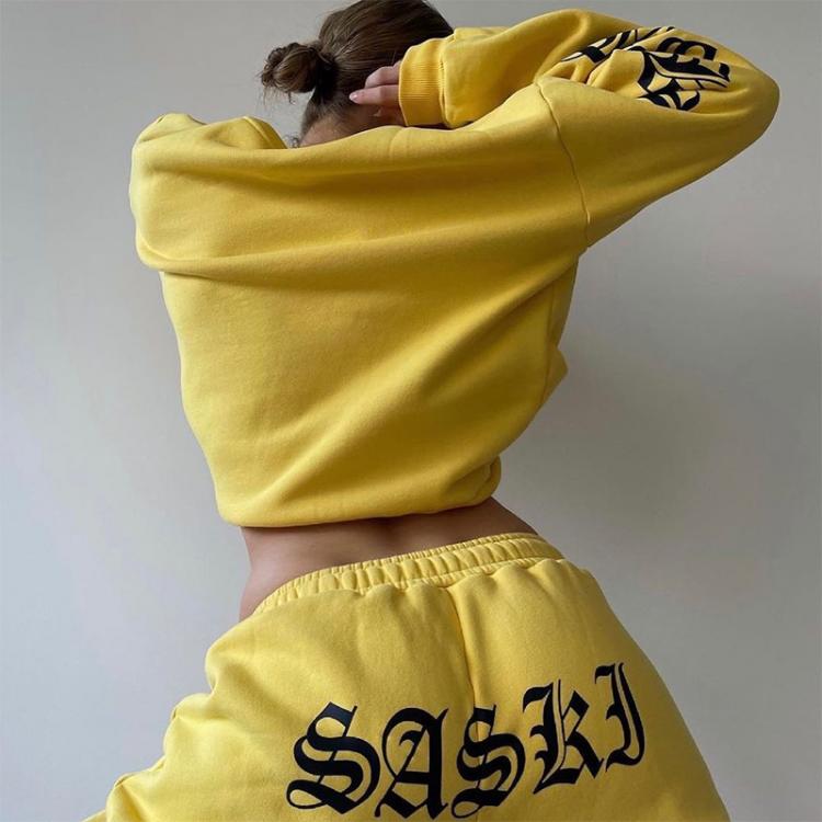 all in one place בגדי נשים Women Oversized Tracksuit Suit Fleece Hoodies Casual Sports Set Sweatshirts Pullover Jogging Sweatpants Two Piece Sets