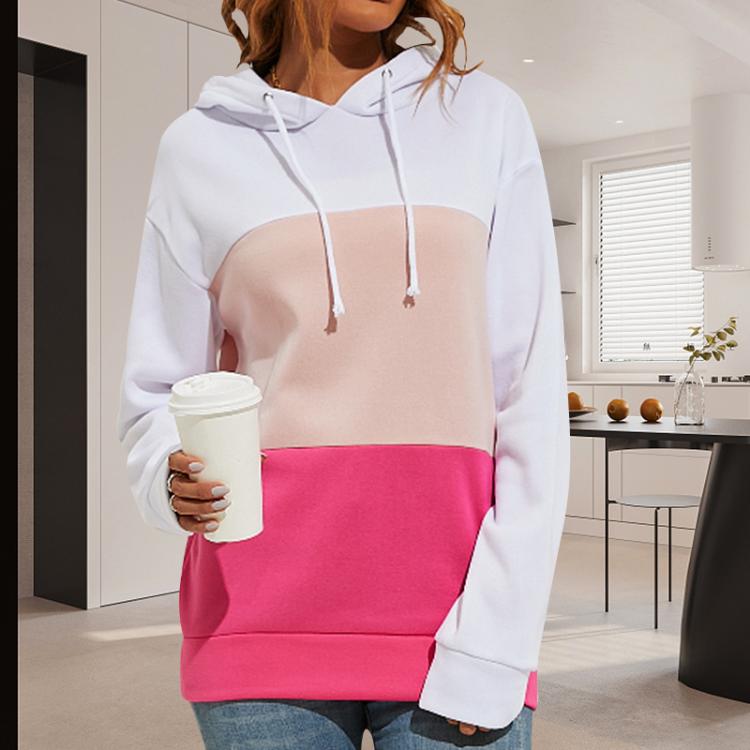 all in one place בגדי נשים 2021 Autumn Winter Multi Panel Hoodies New Fashion Women's Long Sleeve Hoodie Warm Plush Hooded Sweatshirt Casual Coat Plus S