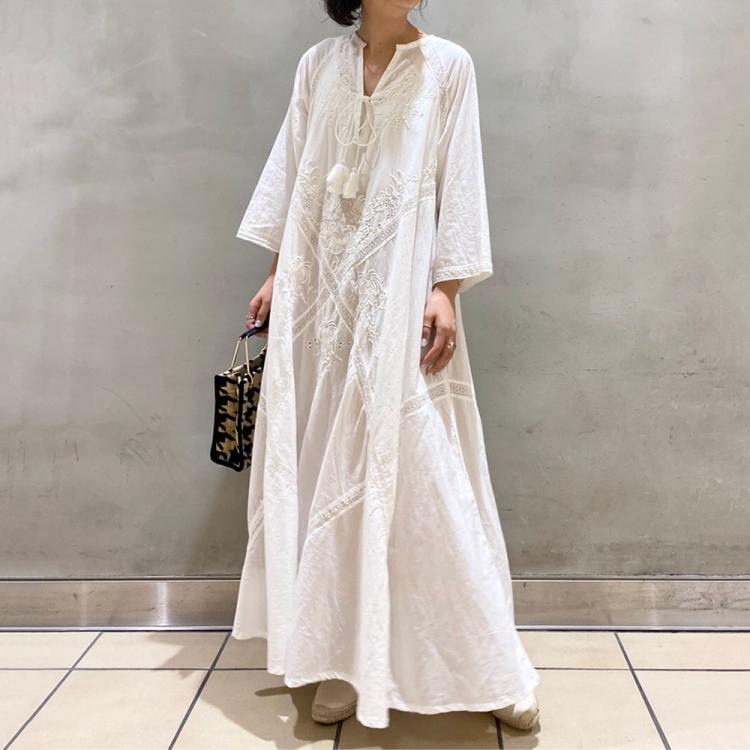 all in one place בגדי נשים Maxi Dress Long Sleeves 2021 Summer Hook Floral Women Autumn Lace-Up Office Pullover Solid White Casual Boho Long Dresses Trips