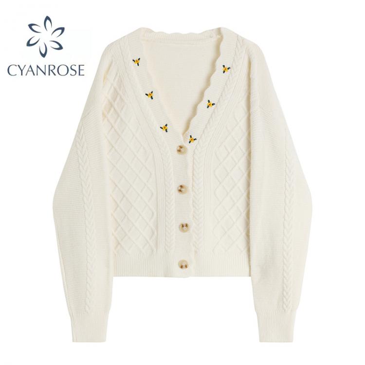 all in one place בגדי נשים Women Korean Sweater Knitted Cardigans Lazy Style Ladies O-neck Long Sleeve Fashion Coat Casual Loose Button Knitwear Top Tide