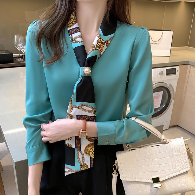 all in one place בגדי נשים Fashion Chiffon Women Blouse and Tops Office Long Sleeve Women Shirts V Neck Loose Female Clothing Blusas