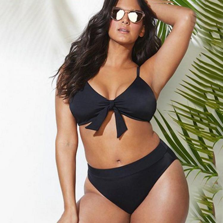 all in one place בגדי נשים Bikini 2021 Plus Size 3xl 4xl 2 Piece Sets Designer Swimsuit Bathing Suit Women Swimwear Solid Biquini Swimming Suit for Women
