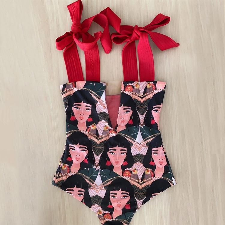 all in one place בגדי נשים One Piece Swimsuit 2021 New Cute Swimwear Women Bow Swimwear Hollow Out Bathing Suit Back crisscross Monokini Swim