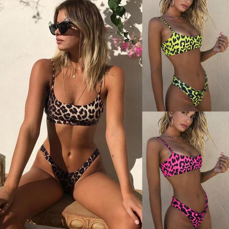 all in one place בגדי נשים 2021 Women Sexy Wear Bikini Female Swimwear Beach Bikini Leopard Beachwear Set BathingSuit Snakeskin Push Up Swimsuit