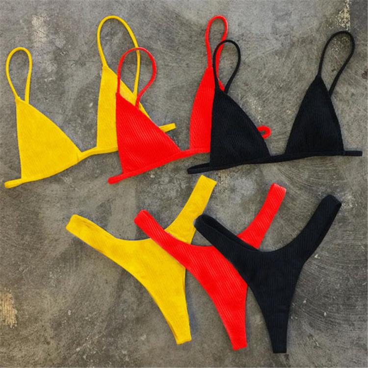 all in one place בגדי נשים Girls Bikini Set Sexy Brazilian Swimsuit Small Cup High Cut Style Beach Biquini Solid Black/White Micro Swimwear Thong Bikinis
