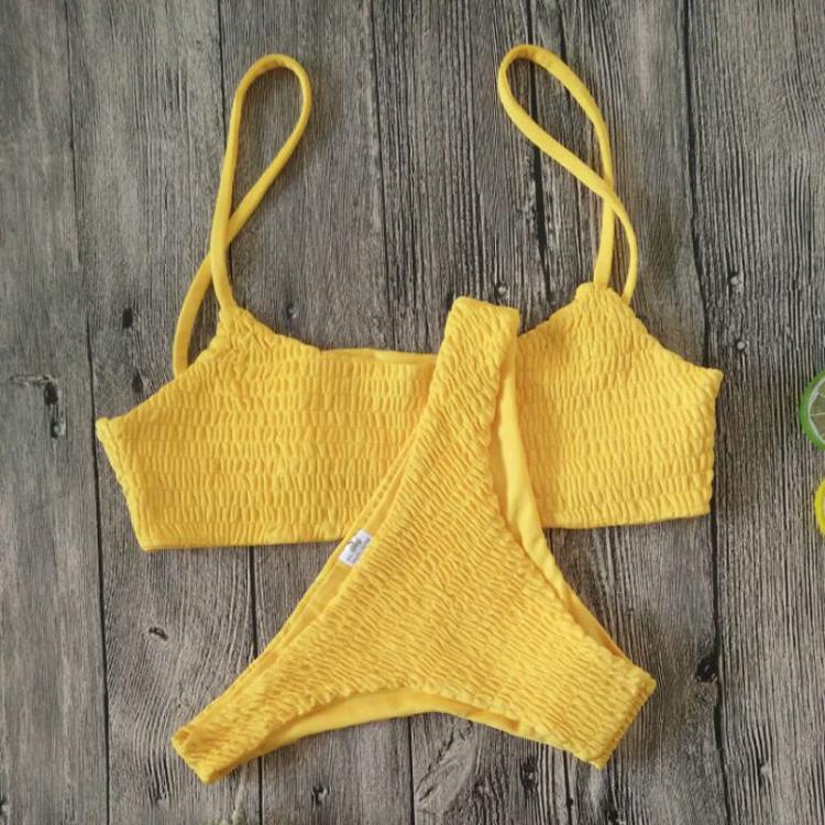 all in one place בגדי נשים New Hot Sale Sexy Women Push-up Padded Bra Bikini Set Pleated Swimsuit Swimwear Swimming Beach Bathing Costume Bikini Set