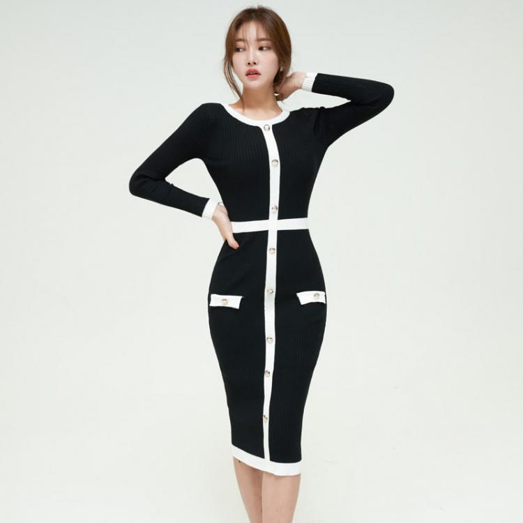 all in one place בגדי נשים Women Elegant Autumn Classy Office Casual Midi Dress Female Knitted Sweater Slim Bodycon Winter Vestdios